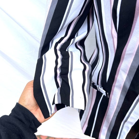 Pink, Black, White, and Grey Striped Blazer - Picture 5 of 6